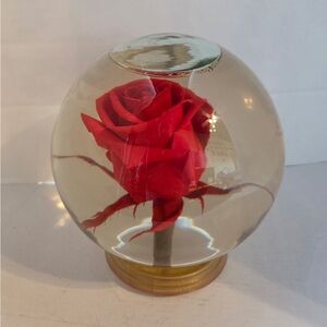 Vintage  Forever Red ROSE In Glass Ball Water Dome Globe Large 6”